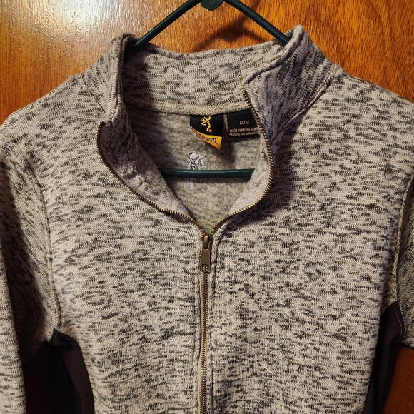 Women's Medium Browning Gray/Brown Fleece Lined Mock Neck Full Zip Jacket - Picture 1 of 9